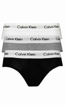 Calvin Klein Cotton Stretch Hip Briefs 3 Pack u2661g-998 Black/White/Grey
