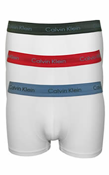 Calvin Klein Cotton Stretch Low Rise Trunks 3 Pack U2664G-DIB White