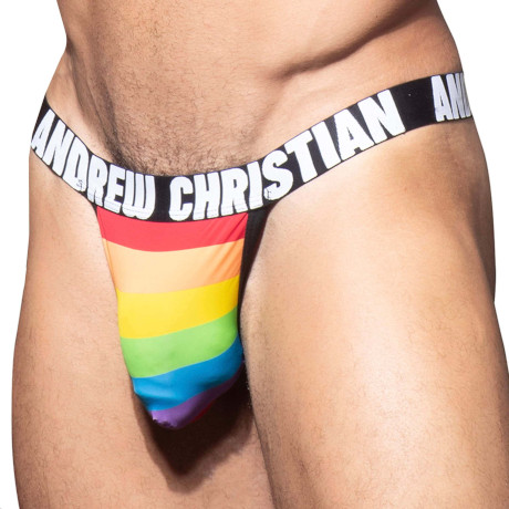 ANDREW CHRISTIAN Pride Stripe Thong w/ ALMOST NAKED 93146