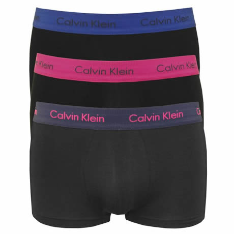 Calvin Klein Cotton Stretch 3 Pack Low Rise Trunks u2664g-bpd Black
