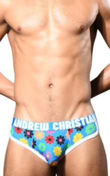 ANDREW CHRISTIAN Queer Castro Capsule Flower Mesh Brief w/ ALMOST NAKED 93320